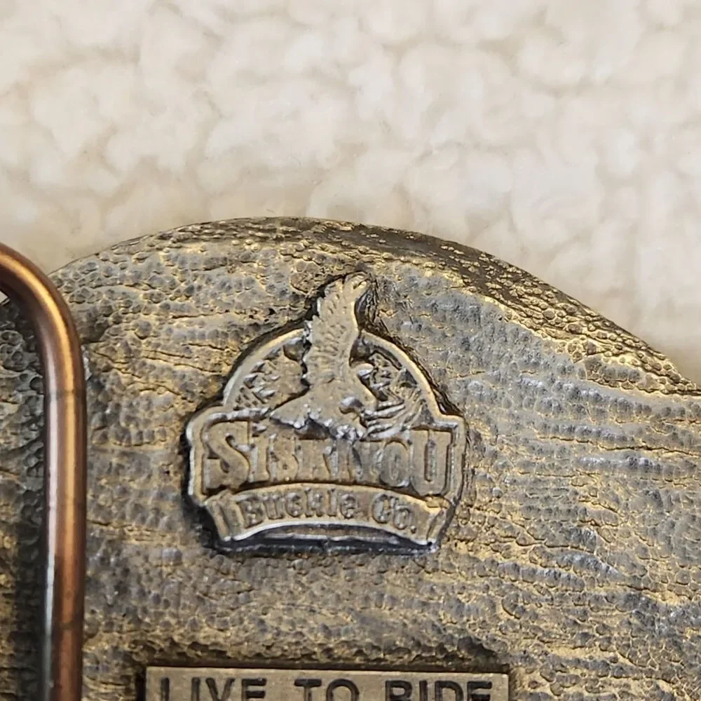 1994 Siskiyou Motorcycle Belt Buckle LIVE TO RIDE - RIDE TO LIVE Winged #1 USA